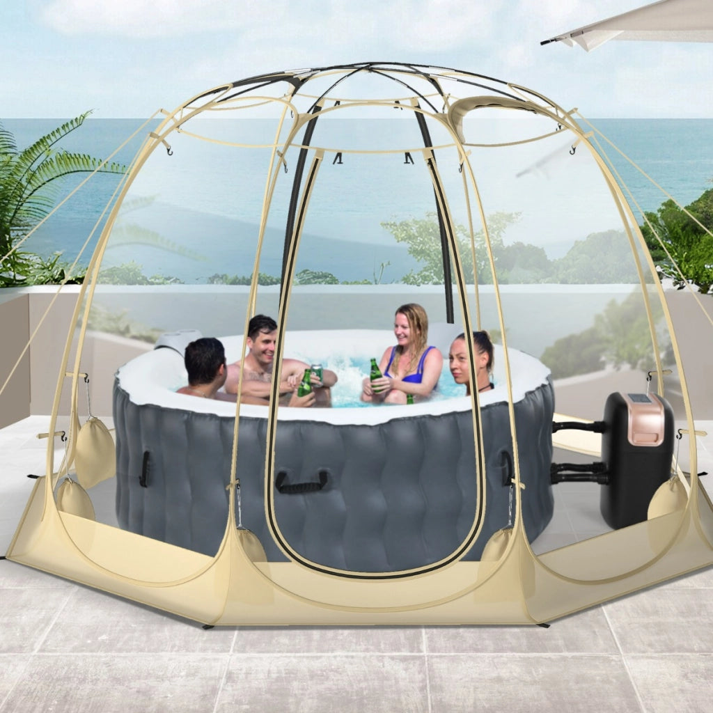 Tenda a bolle pop up da campeggio in PVC antivento e antigelo, Tenda protettiva offre una vista panoramica Trasparente-Tende