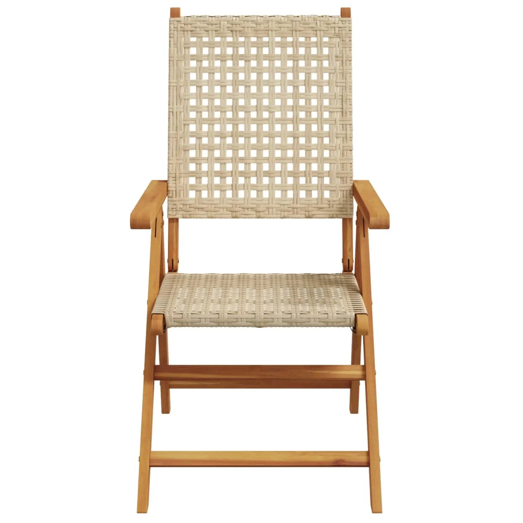 Set da Pranzo per Giardino 7 pcs Beige Legno di Acacia Massello