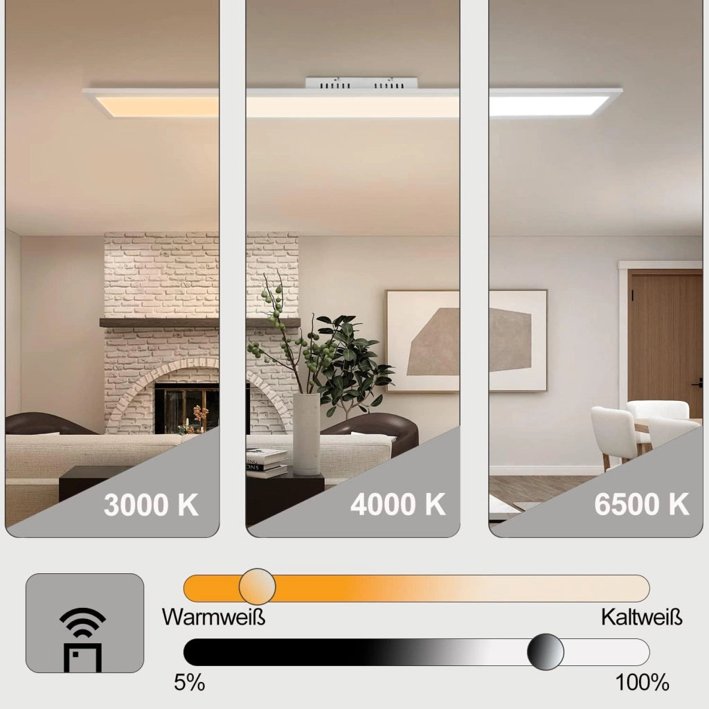 ZMH Lampada da soffitto plafoniera LED 42W bianca dimmerabile telecomando per soggiorno camera letto ufficio cucina