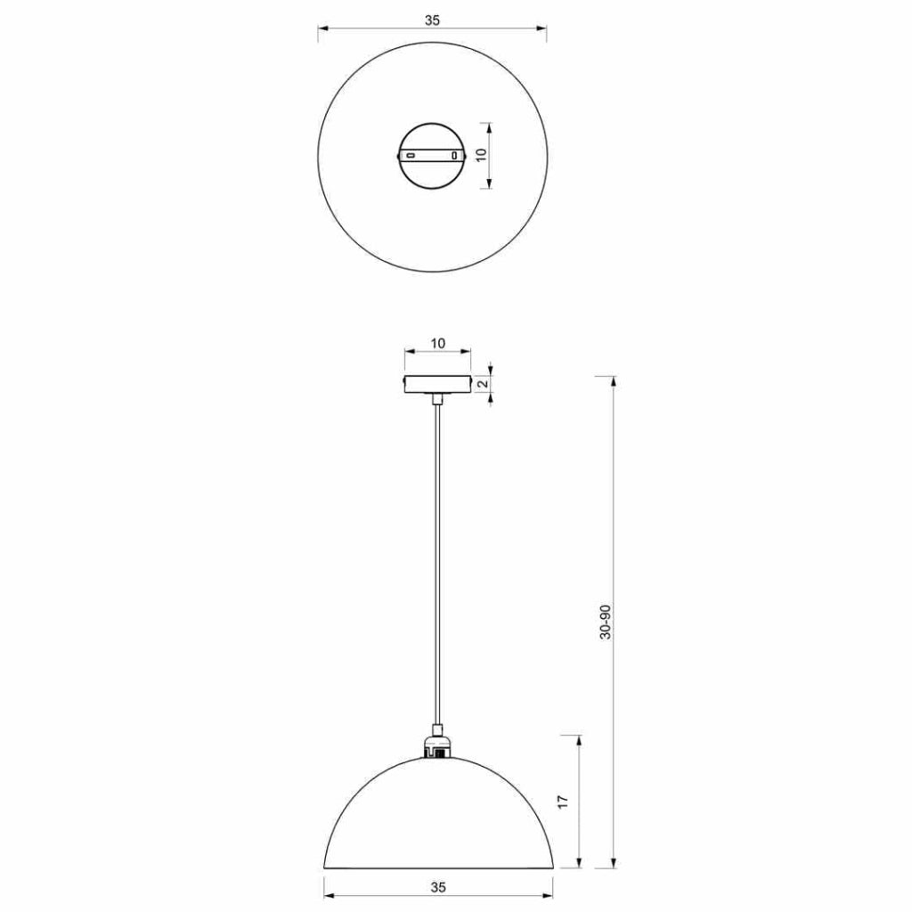 Lampada a sospensione Milagro Beta nera oro Ø35 E27