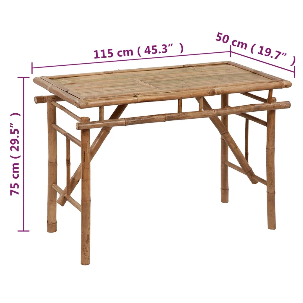 Tavolo da Giardino Pieghevole 115x50x75 cm Bambù 341745