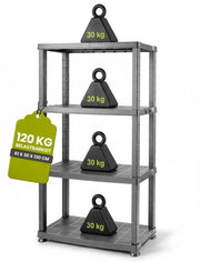 Rack di plastica con 4 pannelli - Costruzione stabile - Rack di archiviazione per la casa - Rack per la cantina - Rack per la garagem - Rack spaziale