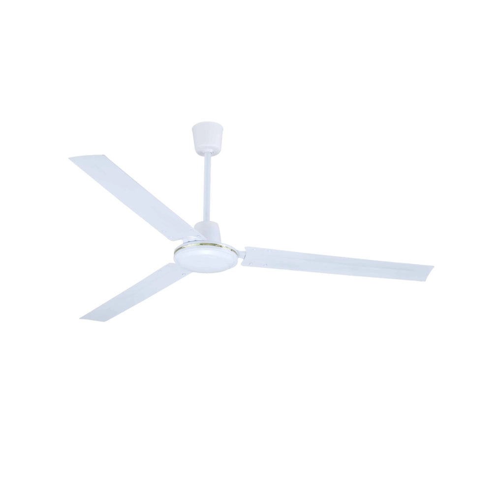Zephir ZFS8120 Ventilatore da soffitto in metallo 3 pale 5 velocità comando a parete 70W Bianco