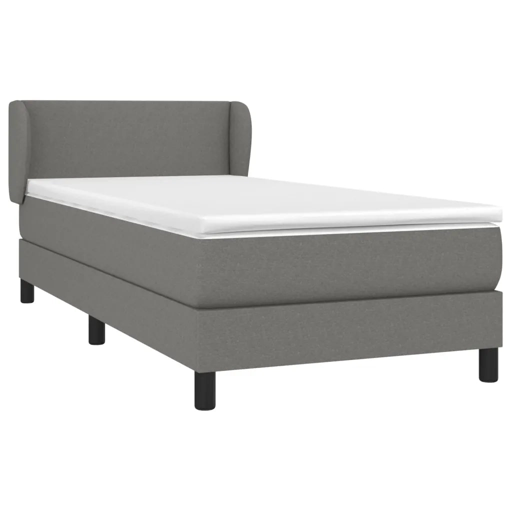 Giroletto a Molle con Materasso Grigio Scuro 100x200 cm Tessuto 3126062
