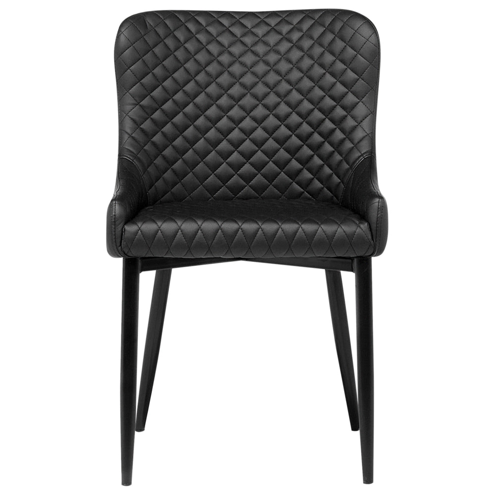 Set di 2 sedie da pranzo con rivestimento in ecopelle nera stile eclettico glamour