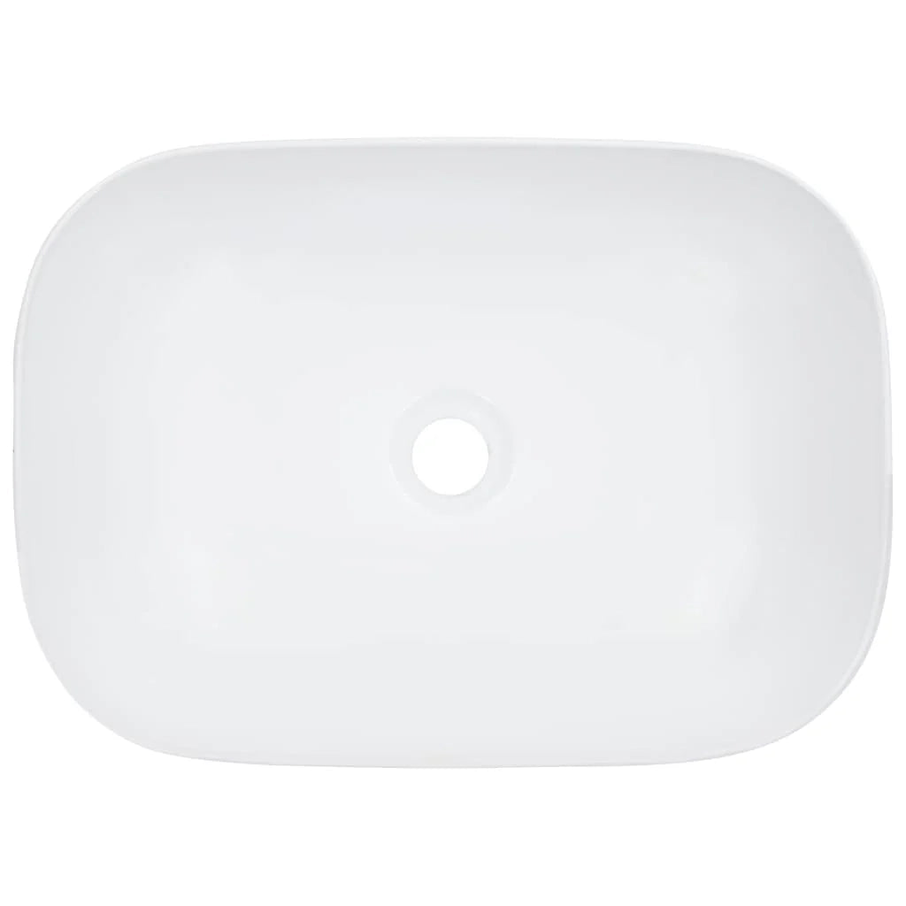 Lavabo da appoggio per l'interno del bagno cabina doccia cabina WC 45,5 x 32 cm ceramica bianca 02_0002624
