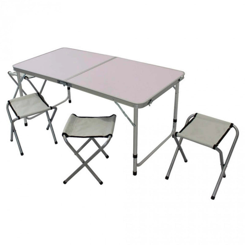 SET TAVOLO PIEGHEVOLE CON 4 SGABELLI