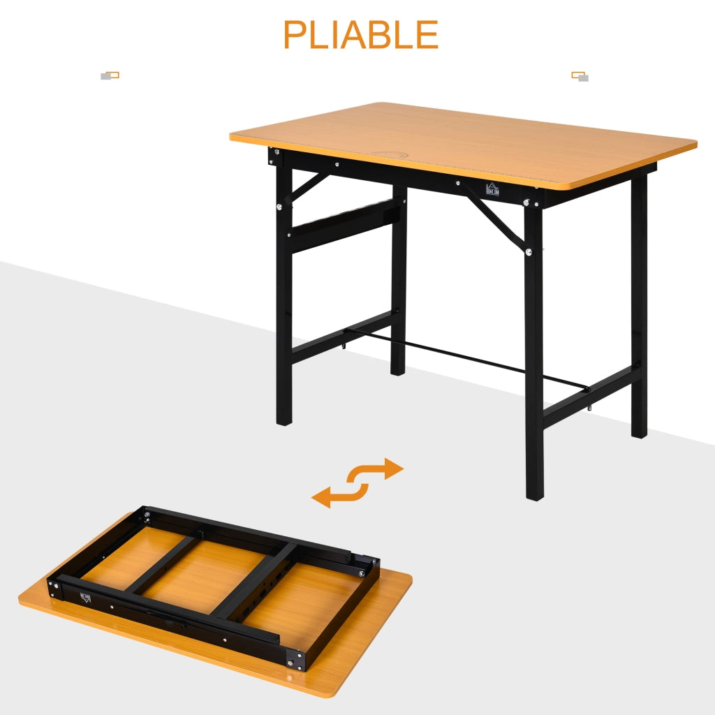 Tavolo da lavoro pieghevole con righello e goniometro ¨C zephmum ¨C MDF giallo nero 100x60x75.5 cm