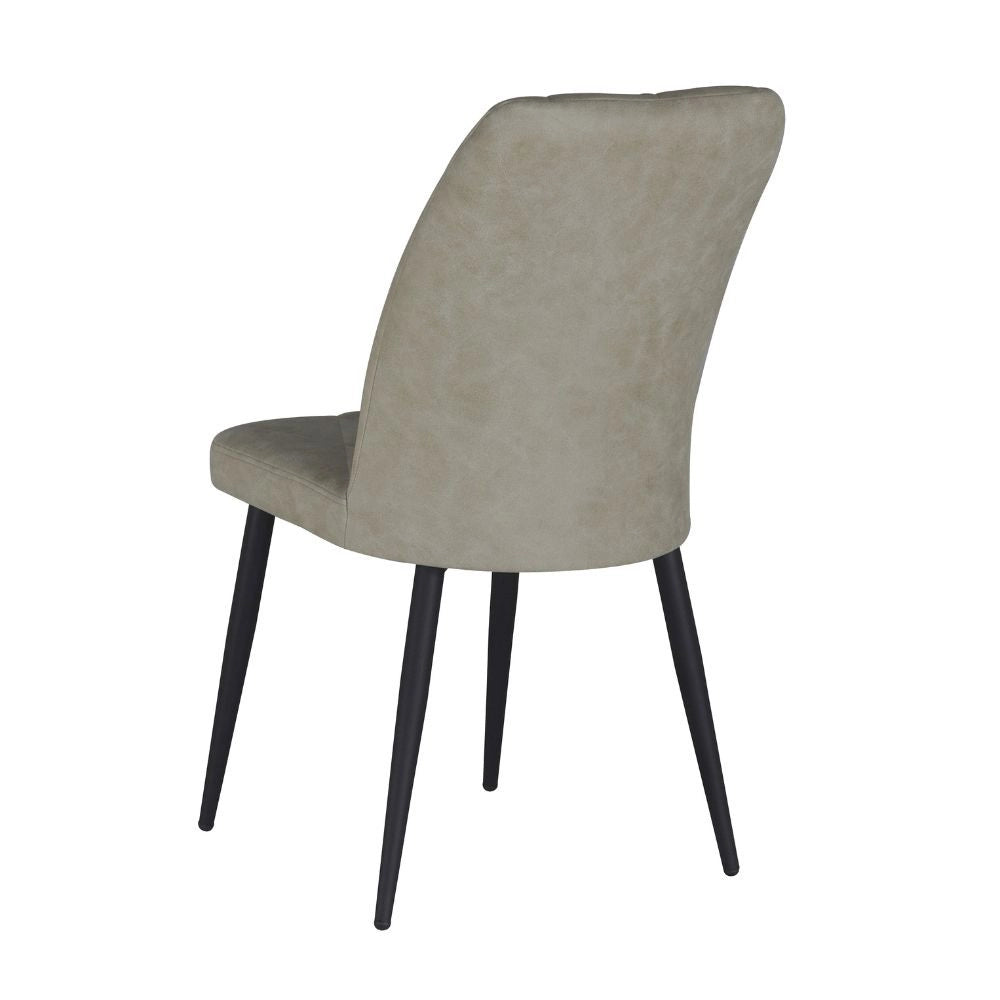 Set 4 Sedie Vika in nabuk tortora con trama geometrica e piedi neri - Eleganza e comfort