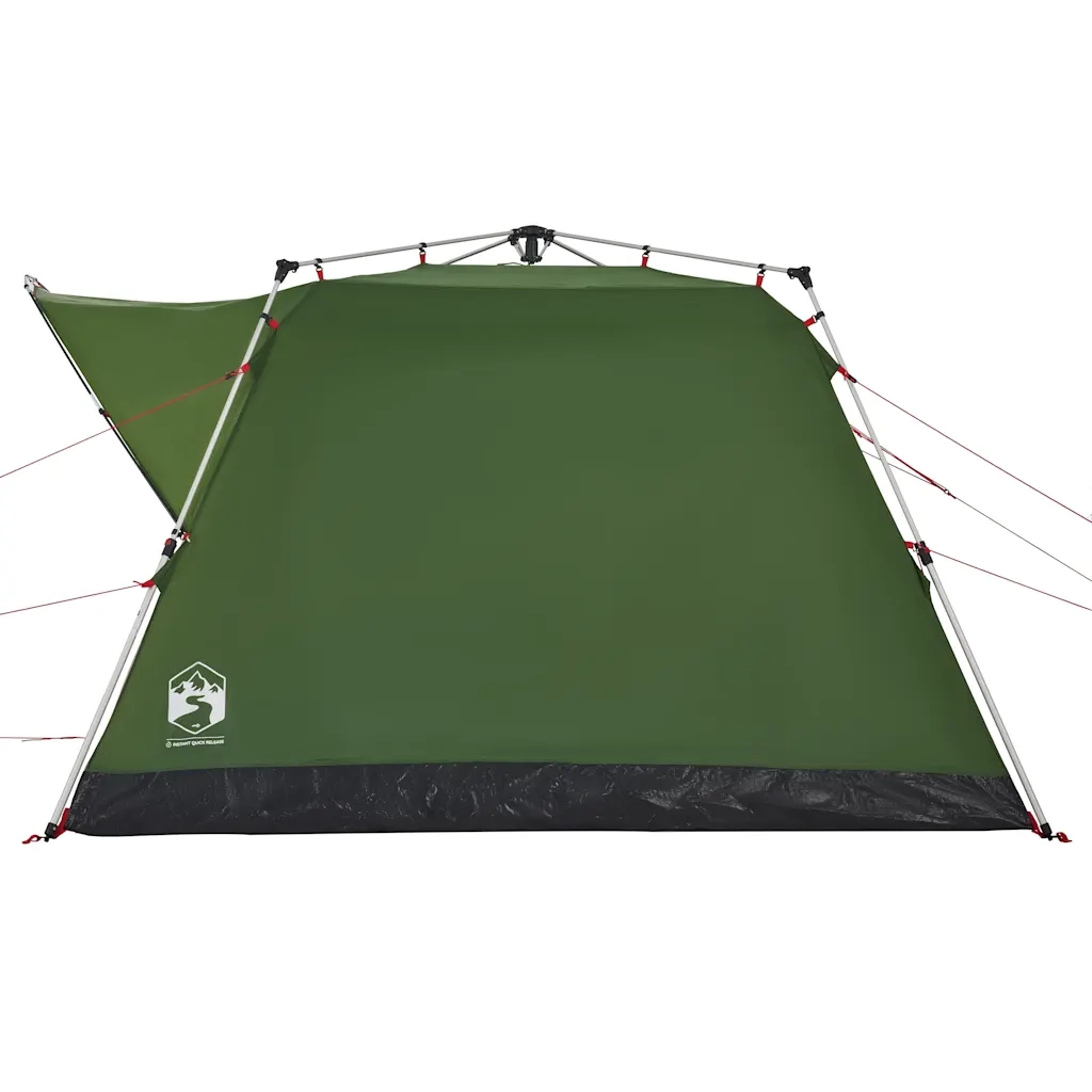 Tenda da Campeggio Cabina 4 Persone Verde a Rilascio Rapido