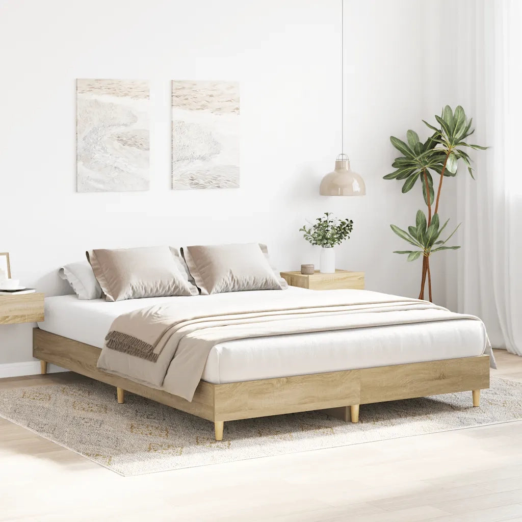 vidaXL Giroletto senza Materasso Rovere Sonoma 150x200cm in Truciolato