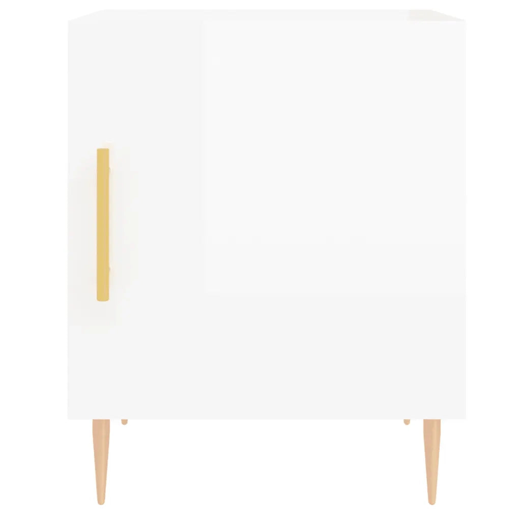 Comodini 2 pz-Set di 2 Tavolino da notte Bianco Lucido 40x40x50 cm in Legno Multistrato 295367