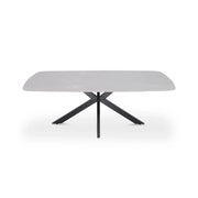 Table bassa ARVENA – Tavolino rettangolare 130x70 cm – Pietra grigia & metallo – Design contemporaneo e raffinato