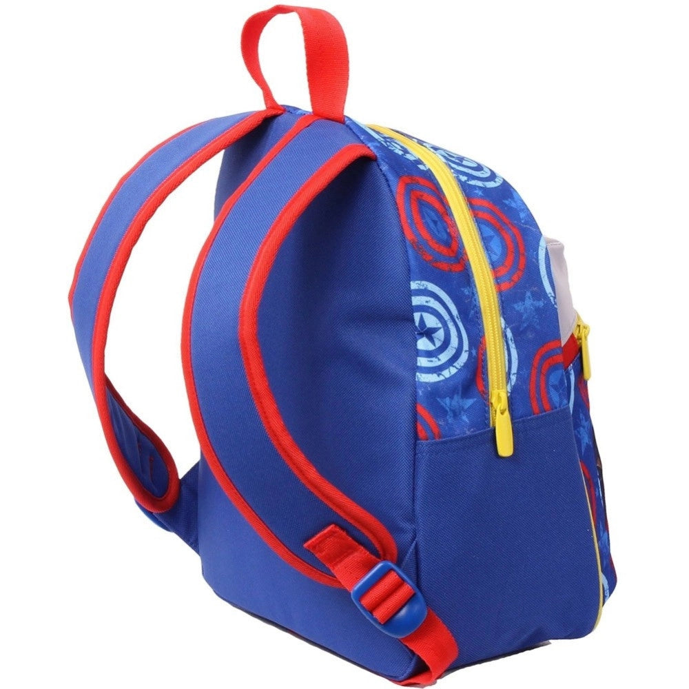 Trade Shop - Zaino Capitan America Civil War Marvel Blu Per Scuola Asilo E Tempo Libero 30cm -