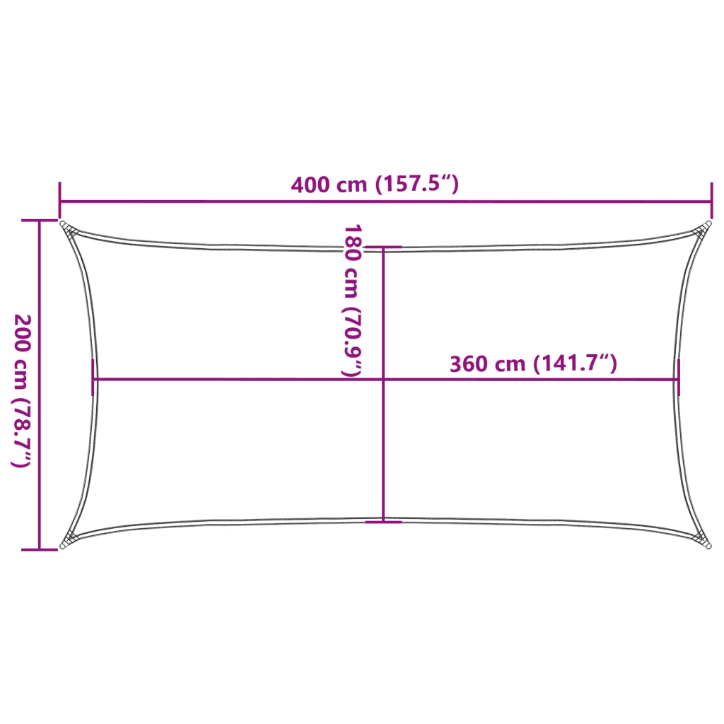 Vela Parasole 160 g/m² Terracotta 2x4 m in HDPE 311339