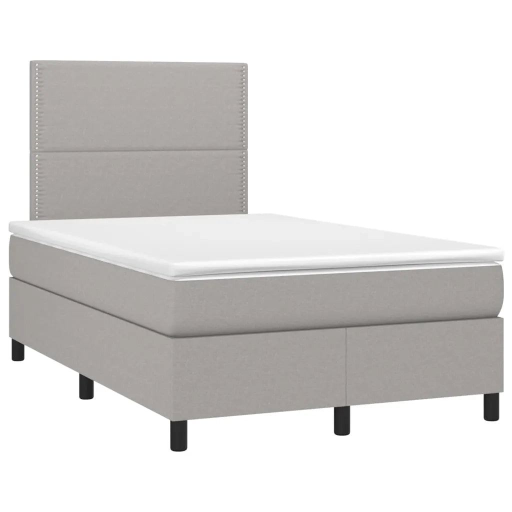 Giroletto a Molle con Materasso Grigio Chiaro 120x200cm Tessutocod mxl 75671