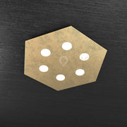 EXAGON PLAFONIERA 6 LUCI FOGLIA ORO 1142-PG-FO