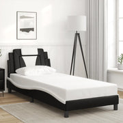 vidaXL Giroletto con Testiera Nero e Bianco 90x190 cm in Similpelle