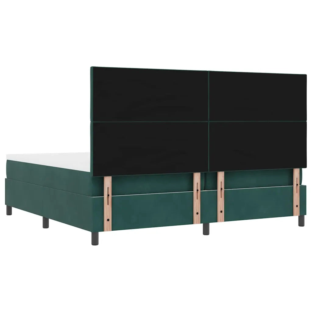 Letto a molle con materasso Verde Scuro 200 x 200 cm Velluto 3344603