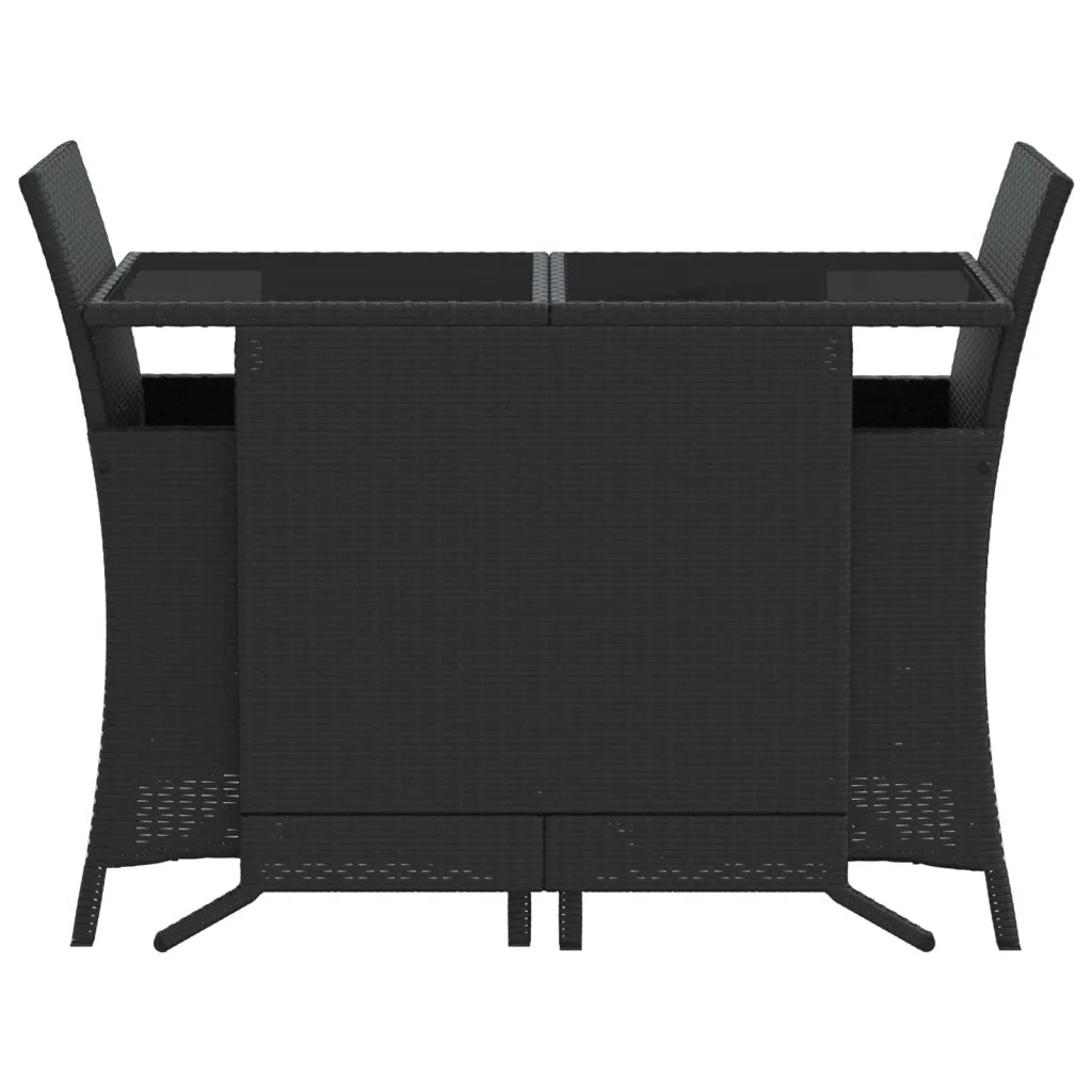 Set da Bistrò 3 pz con Cuscini Nero in Polyrattan 365117