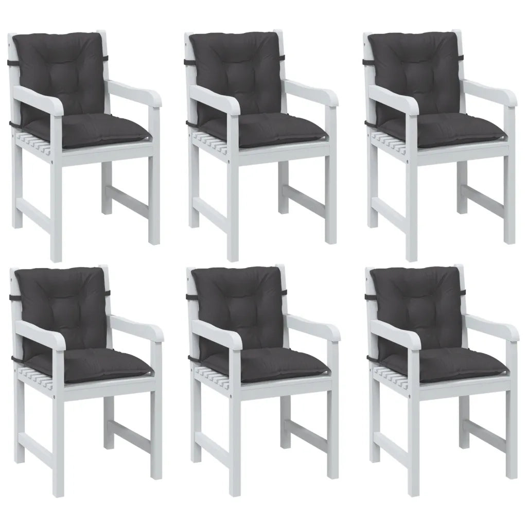 Cuscini Sedia Schiena Bassa 6 pz Antracite MÃ©lange 100x50x7 cm