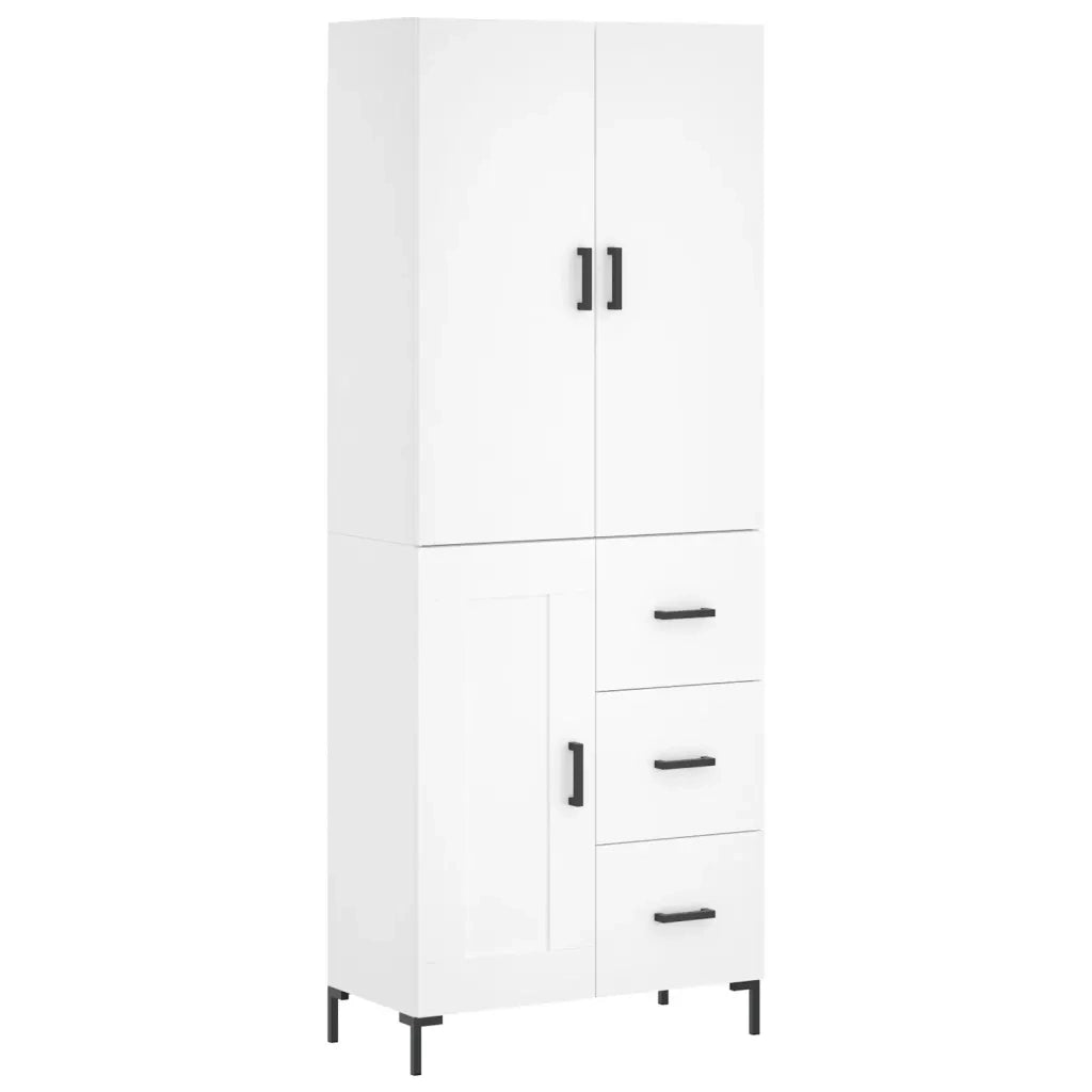 vidaXL Credenza Bianca 69,5x34x180 cm in Legno Multistrato
