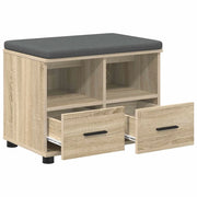 Panca per ingresso con cuscino Rovere Sonoma 60 x 38 x 46 cm