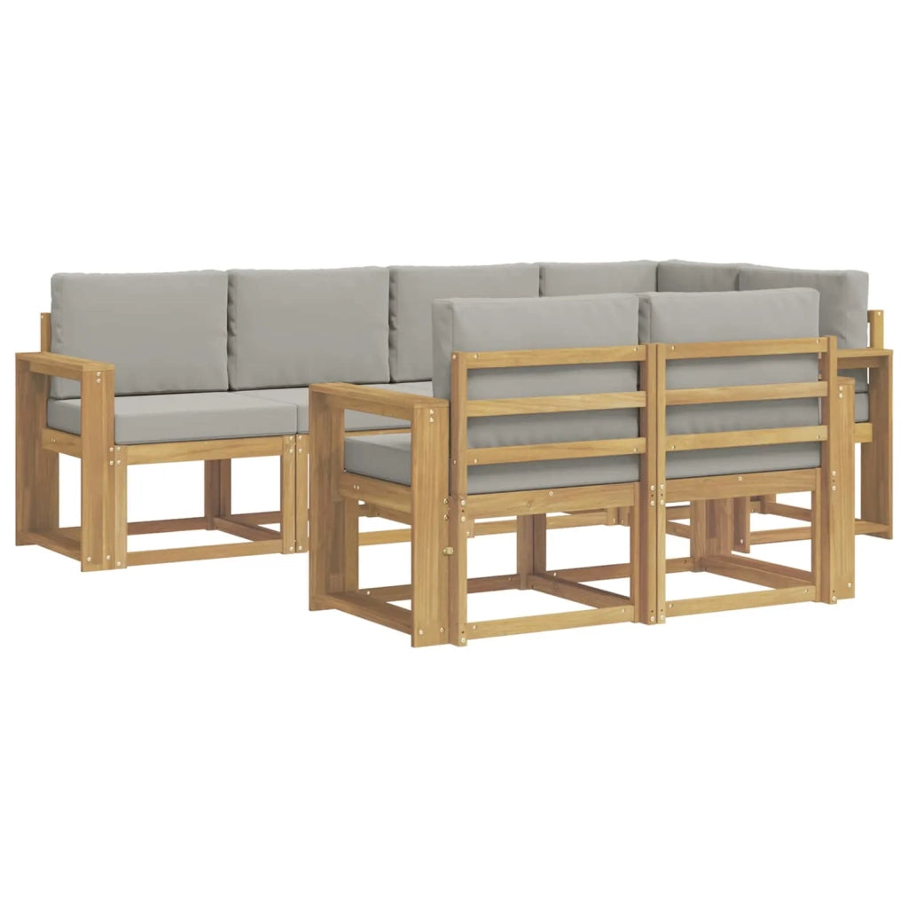 Set di divani da esterno 7 pcs Bianco e Grigio Chiaro 3387775