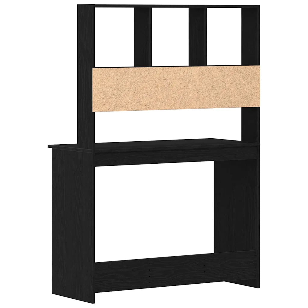 Scrivania con Mensole Rovere Nero 102x45x148 cm in Truciolato