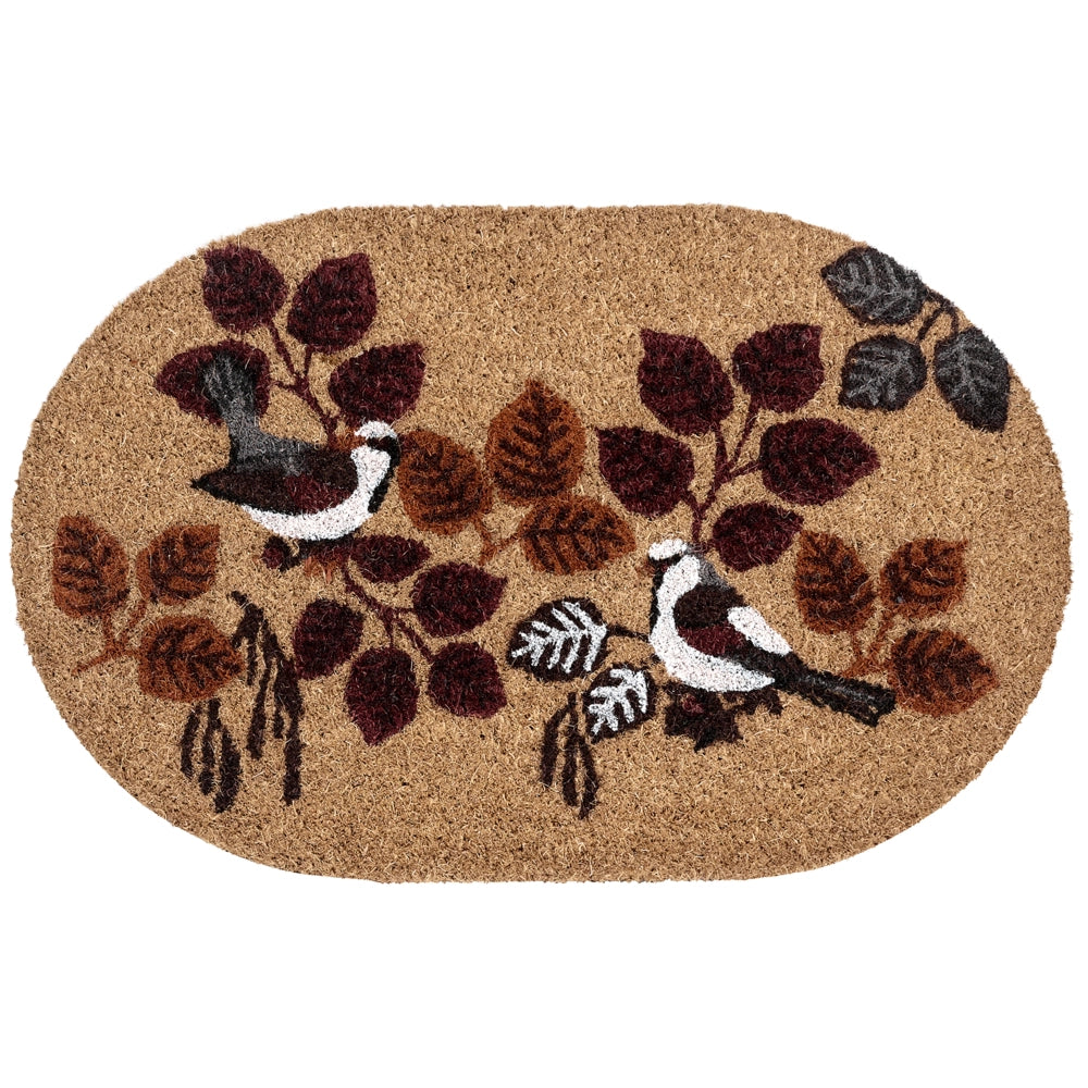 Zerbino Fibra di cocco naturale Retro in PVC Antiscivolo 40 x 60 cm Motivo a uccelli Decorazione moderna per interni ed esterni