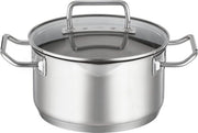 Pannenset in acciaio inox 4 pezzi con distribuzione termica e induttivo - resistente al lavastoviglie