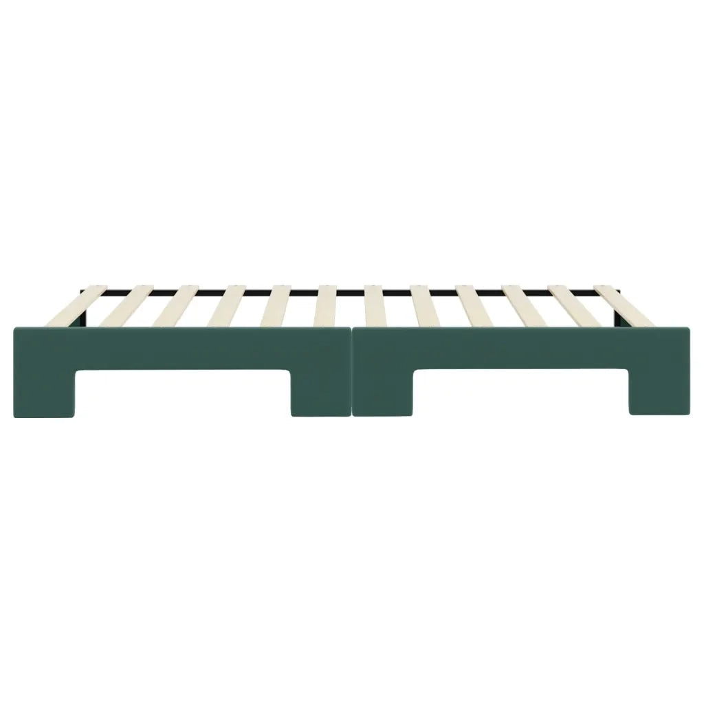 Divano Letto con Letto Estraibile Verde Scuro 100x200cm Velluto 3197072