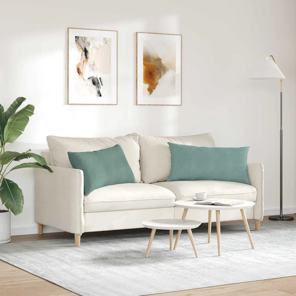 Cuscini da Divano 2 pcs Verde Mare 80 x 40 cm Tessuto in Cords