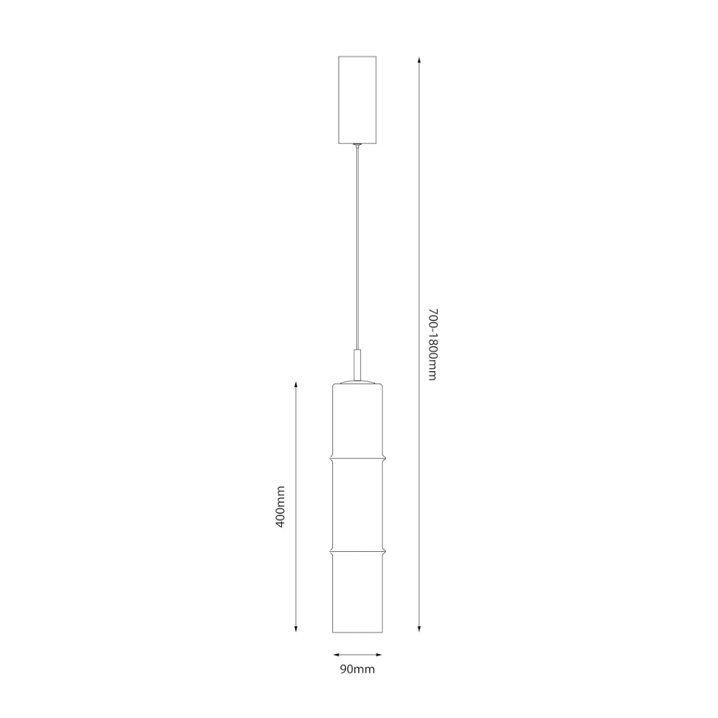 Lampada sospensione vetro fumé nera LED 4W 3000K BATO