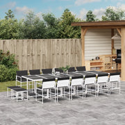 vidaXL Set da Pranzo da Giardino 17 pz con Cuscini Bianco in Textilene