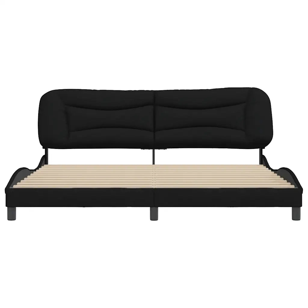 Giroletto senza Materasso Hvar Nero 200x200 cm in Tessuto 3207795