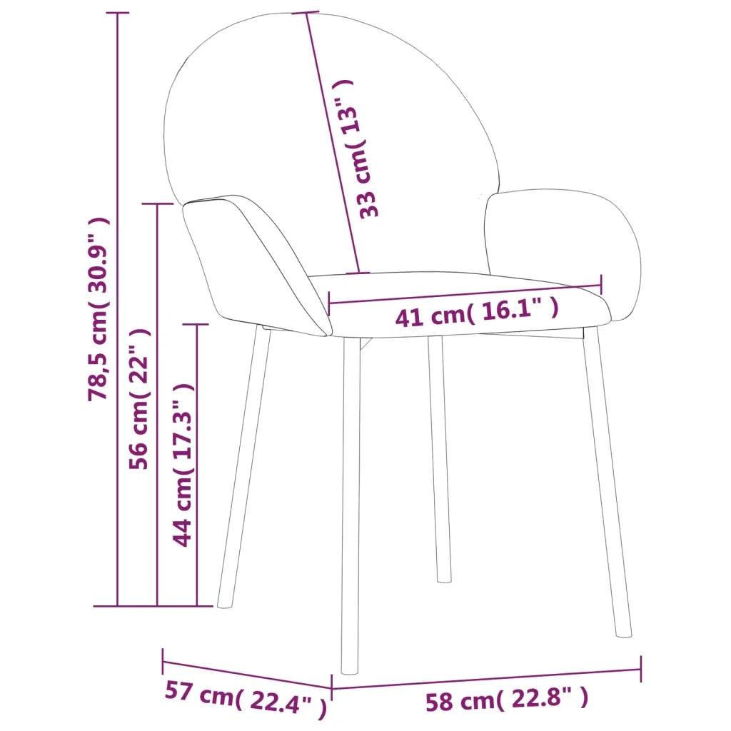 Sedie da Pranzo 2 pz Marroni in Velluto cod mxl 28860