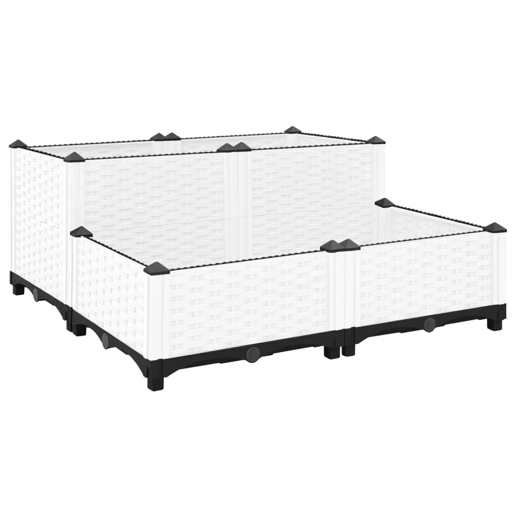 Fioriera rialzata per piante fiori terrazza giardino 80 x 80 x 38 cm polipropilene grigio 02_0039247
