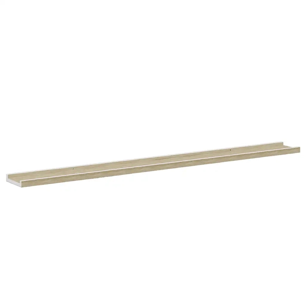 Mensole da Parete 2 pz Bianco e Rovere Sonoma 115x9x3 cm 326693