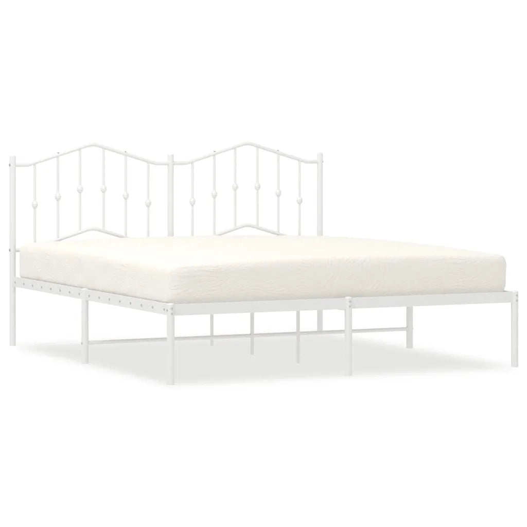 Giroletto con Testiera Metallo Bianco 183x213 cm 373843