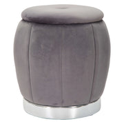 Trevel, Pouf Contenitore Forma Rotondo, 43x43x43h cm Grigio