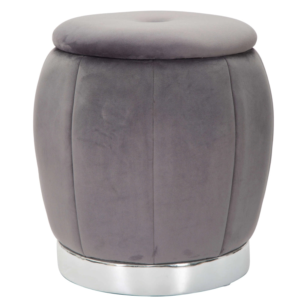 Trevel, Pouf Contenitore Forma Rotondo, 43x43x43h cm Grigio
