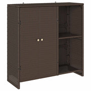 Mobile contenitore rettangolare moderno 100 x 36 x 102 cm pratico stile contemporaneo rattan marrone 02_0058055