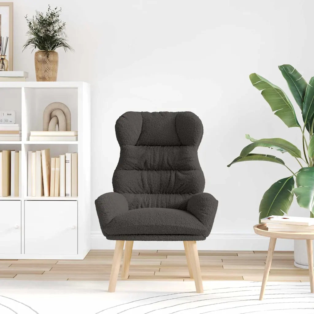 Poltrona | Sedia Relax Grigio scuro 69 x 74 x 93 cm Tessuto Sherpa