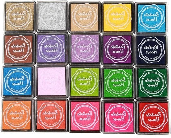 Inchiostri per stampa DIY a pacchetto da 20 pezzi per scrapbooking e artigianato