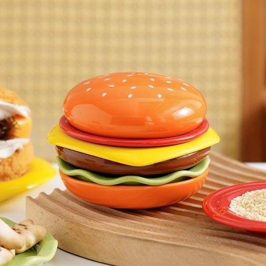 Set di piatti da hamburger 6 pezzi, pieghevoli - Set di posate da hamburger, multiuso, adatto per barbecue, feste e antipasti (mini piatti per snack/dolci, piatti per sushi e dip) - sostenibile e spazievitore.