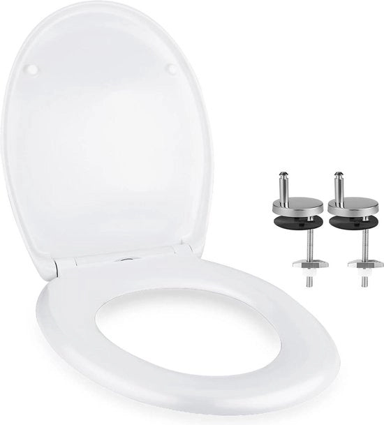 Coperchio wc ovaale bianco rimovibile con visore wc morbido chiusura rapida funzione di rilascio rapido