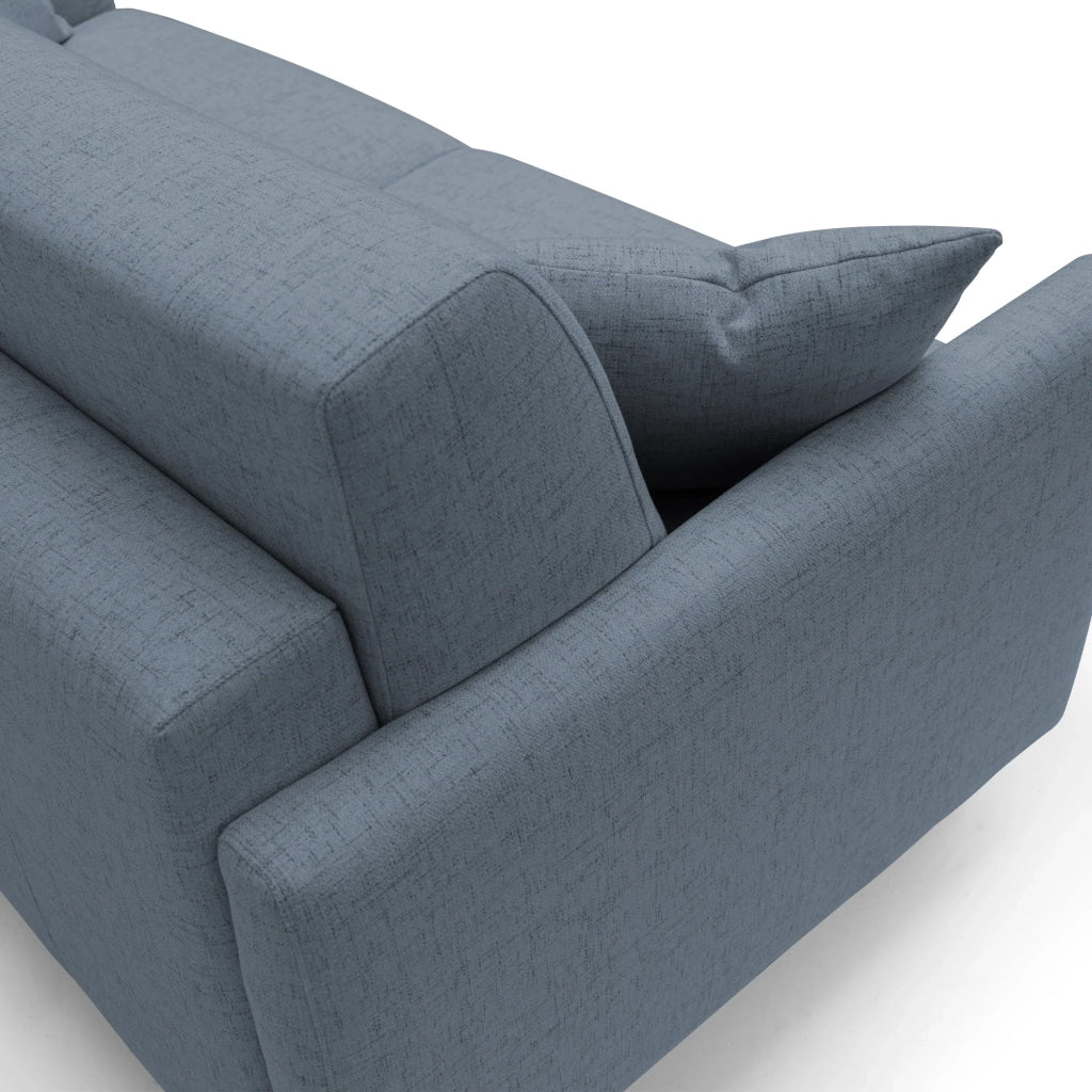 Edgar Divano letto matrimoniale in tessuto felis impermeabile T03 200 cm (mat. 160x197) blu