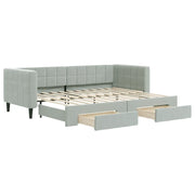 Divano letto | Sof¨¤ letto | Letto singolo Estraibile Cassetti Grigio Chiaro 80x200cm Velluto