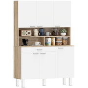 Buffet Cucina ¨C zephmum ¨C Bianco e Legno Naturale 120x40x175